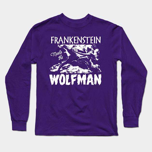 Frankenstein Meets the Wolfman Long Sleeve T-Shirt by MonkeyKing